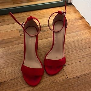 Red Block Heels